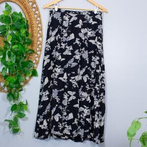 Vtg Dark Fairycore Whimsigoth Butterfly Midi Skirt Gothic Fantasy | Dark Winter